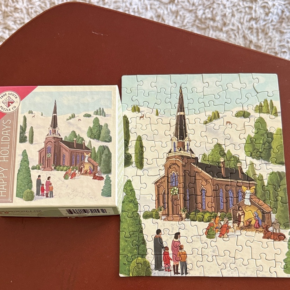 Happy Holidays Church Jigsaw Puzzle - 100 pieces